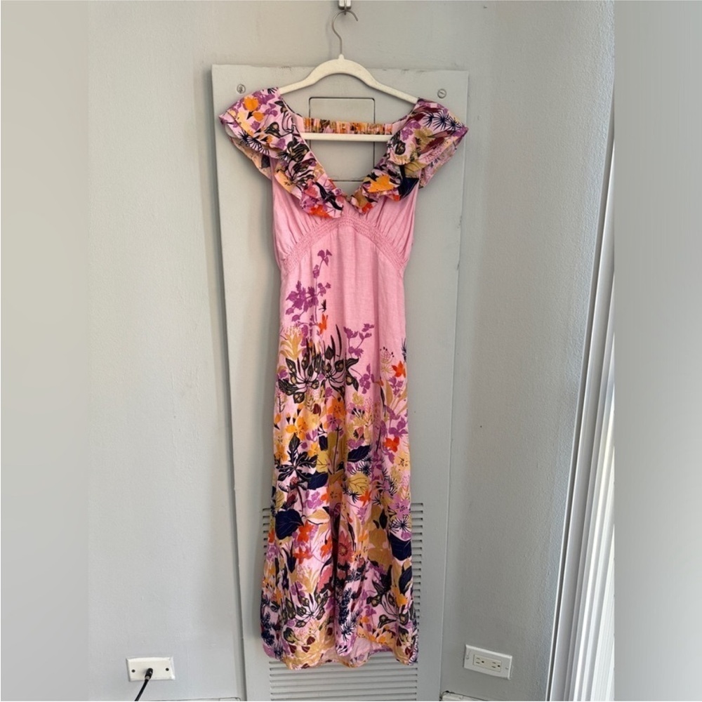 Anthropologie | Floral Pink Maxi Dress - Picture 4 of 5